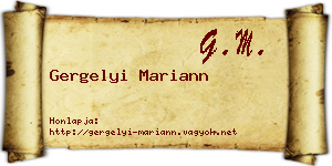 Gergelyi Mariann névjegykártya